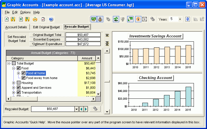 Graphic Accounts Screenshot